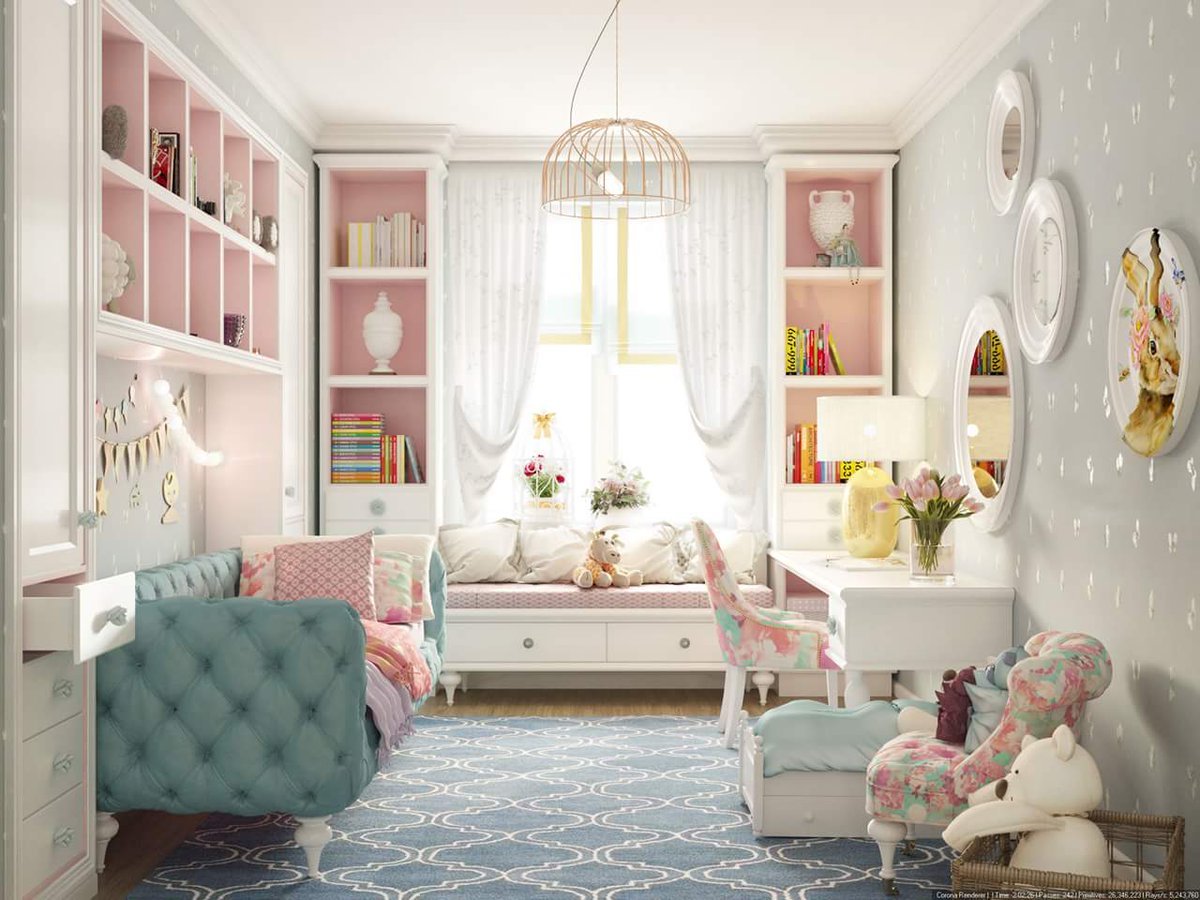 Детская комната для девочки: особенности дизайна, интерьер 2023 года, планировка, какой стиль выбрать, возраст, цвета, мебель, оформление фото