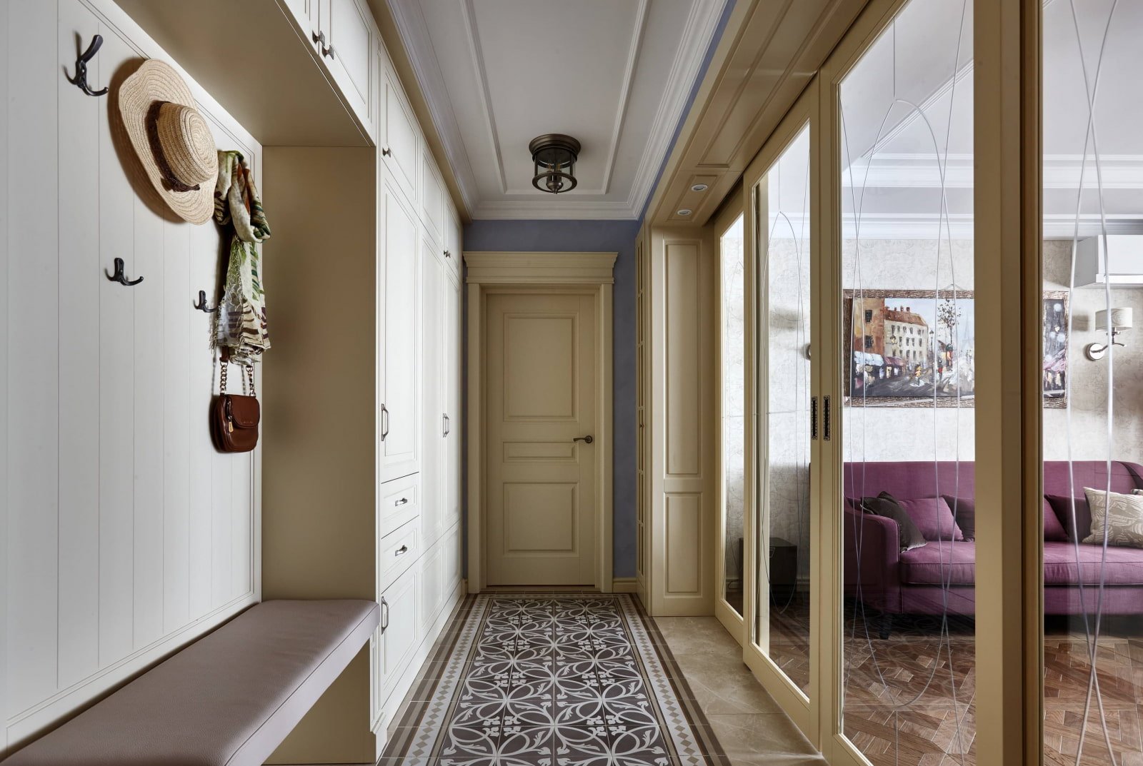 Мебель в длинный узкий коридор — фото прихожей и особенности интерьера