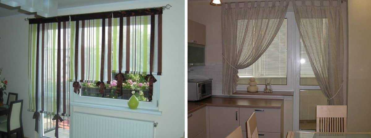 Выбор штор для кухни с балконной дверью: форма, стиль и цвет