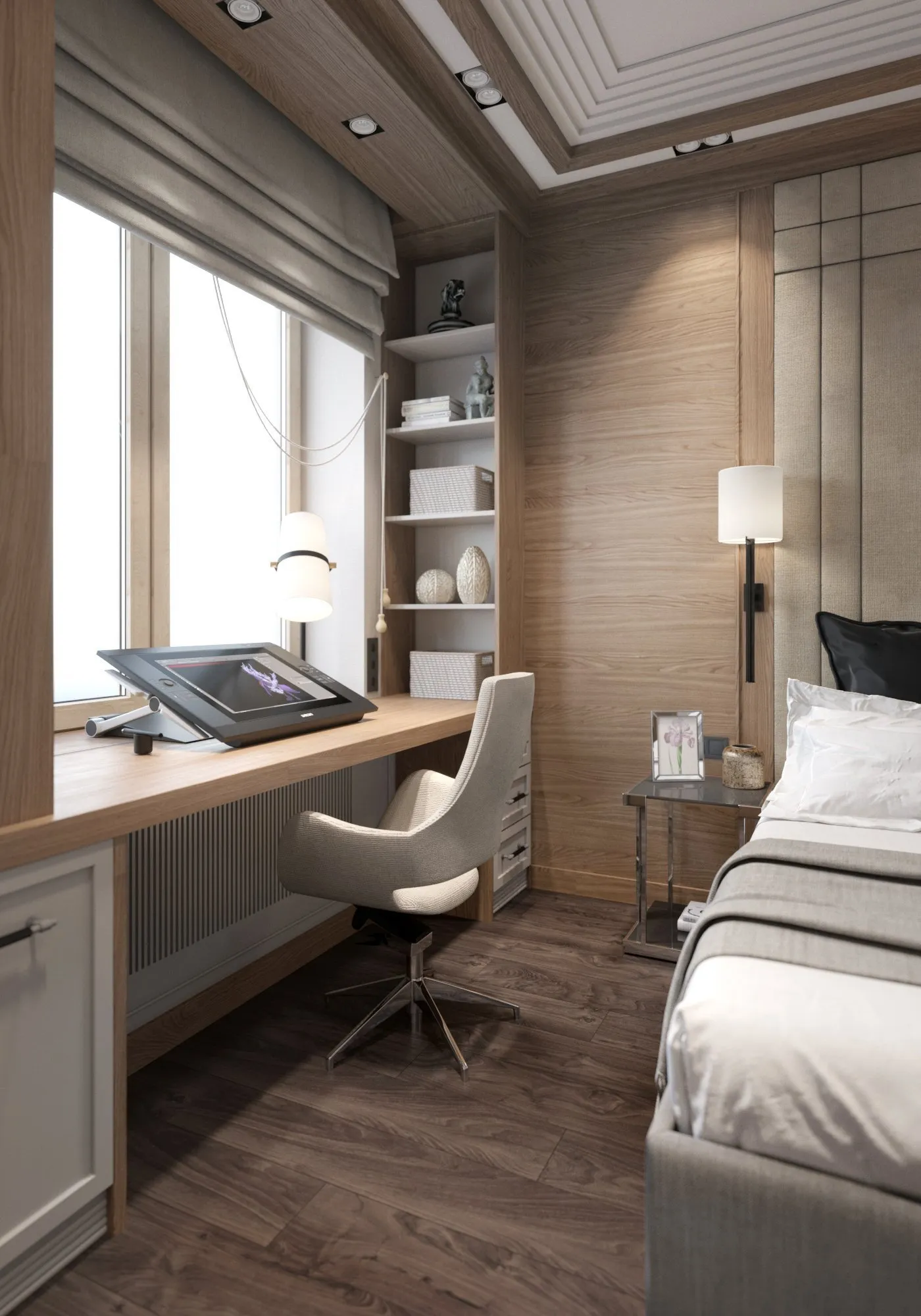 спальня кабинет современный дизайн