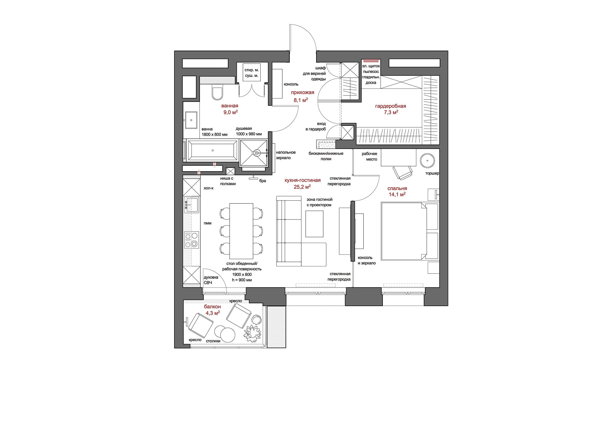 Обновляем двухкомнатную квартиру в хрущёвке: 4 новые планировки - уютный дом
