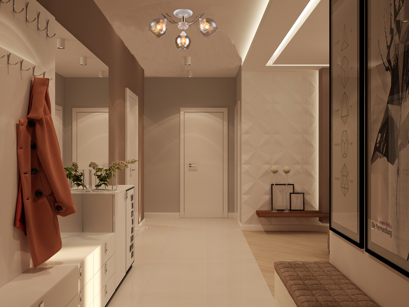 коридор дизайн интерьера в квартире с мебелью