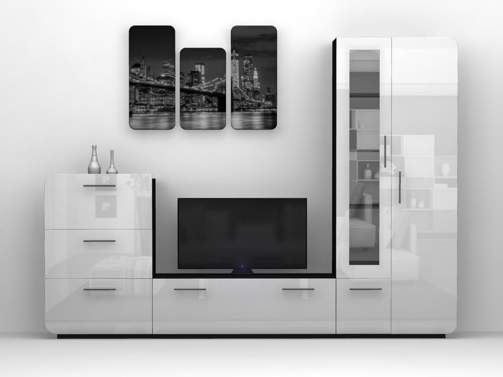 Модульная мебель для гостиной: корпусная угловая, фото мягких систем, белый глянец для зала, светлая от производителя