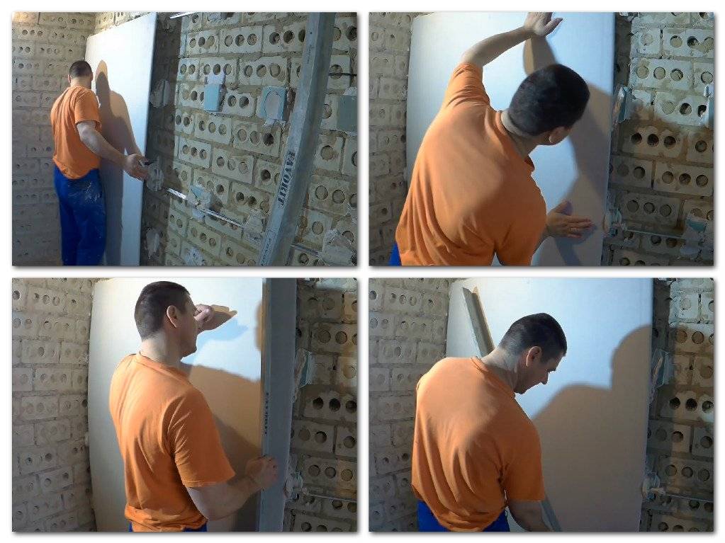 Как приклеить гипсокартон к стене на монтажную пену