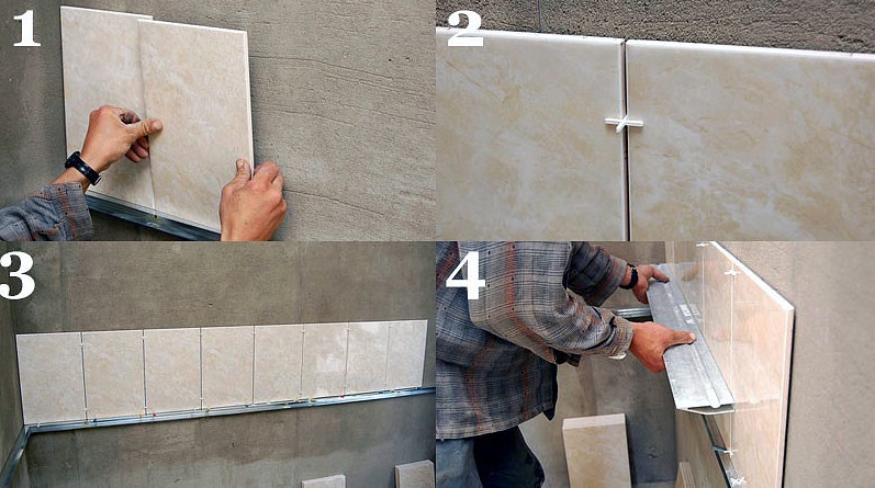 Облицовка стен керамической и глазурованной плиткой