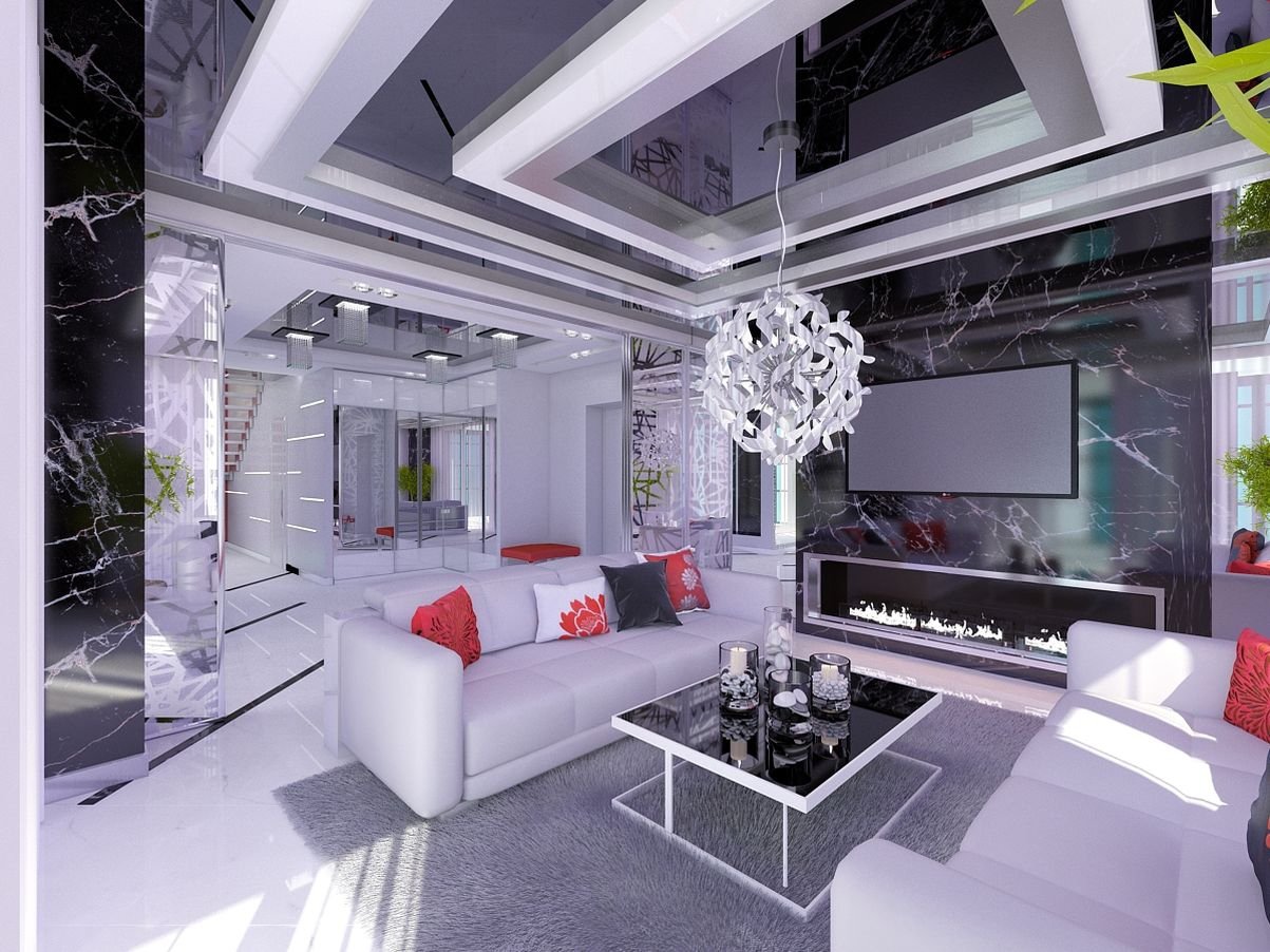 Однокомнатная квартира в стиле хай-тек: отделка, декор, освещение, мебель