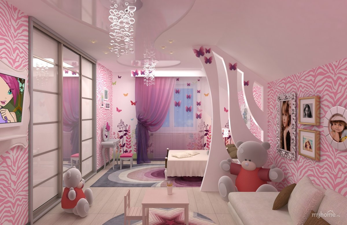 Детская комната для девочки — как обустроить интерьер красиво для ребенка от 4 до 12 лет? популярные цвета и варианты дизайна мягкой мебели