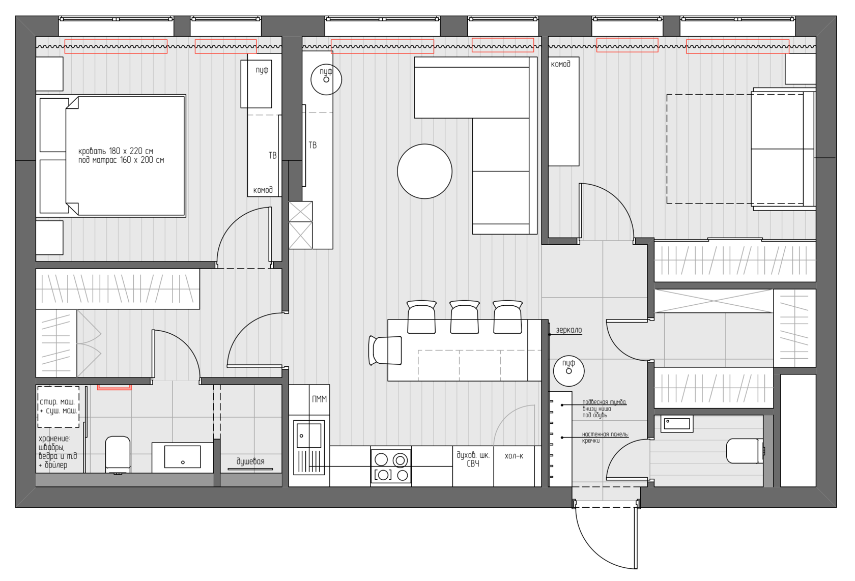 Дизайн квартиры 60 кв. м: реальные фото-примеры оформления квартиры с 2 и 3 комнатами в современном стиле, советы по выбору цветовой гаммы