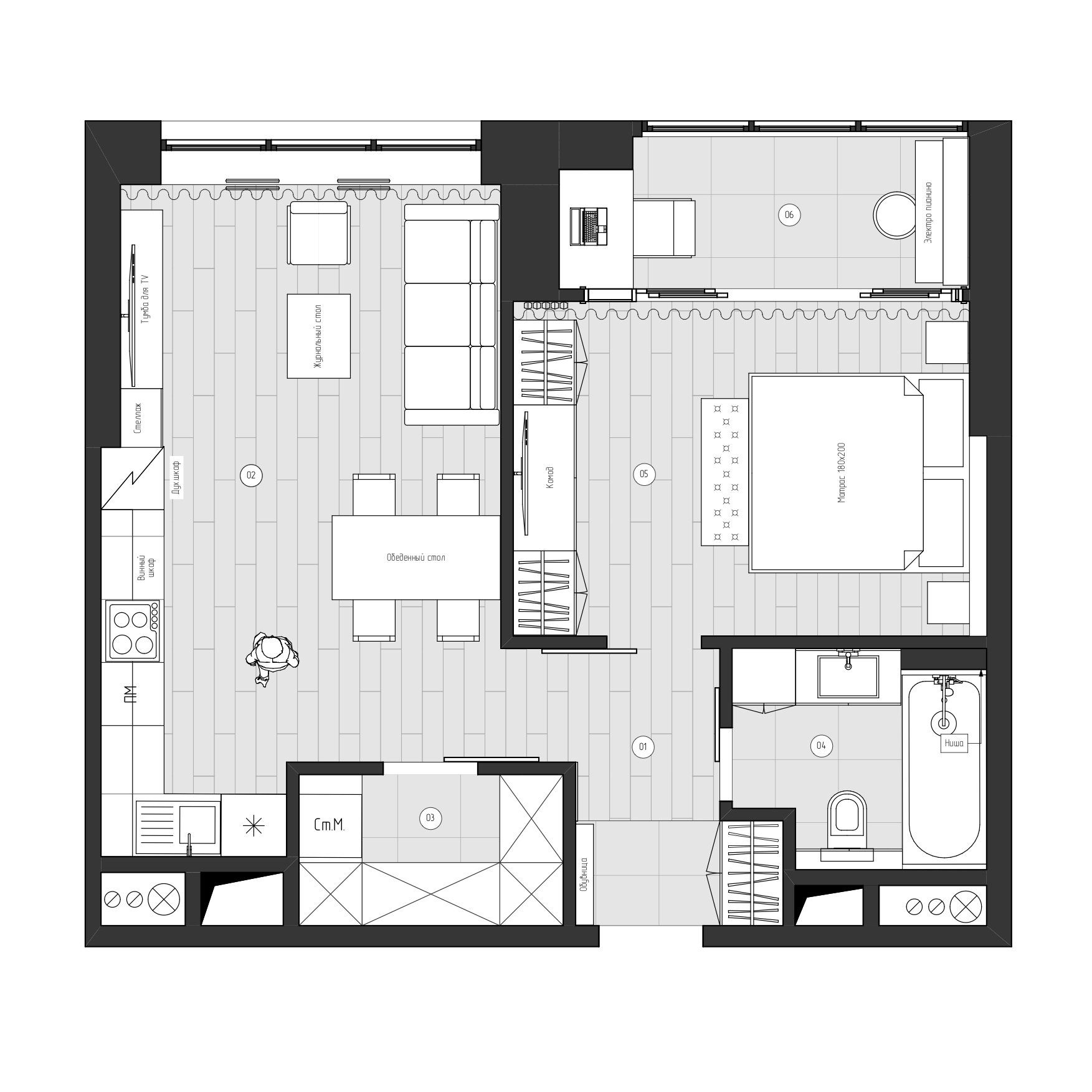 Дизайн двухкомнатной квартиры 60 кв м: 40 красивых фотографий
