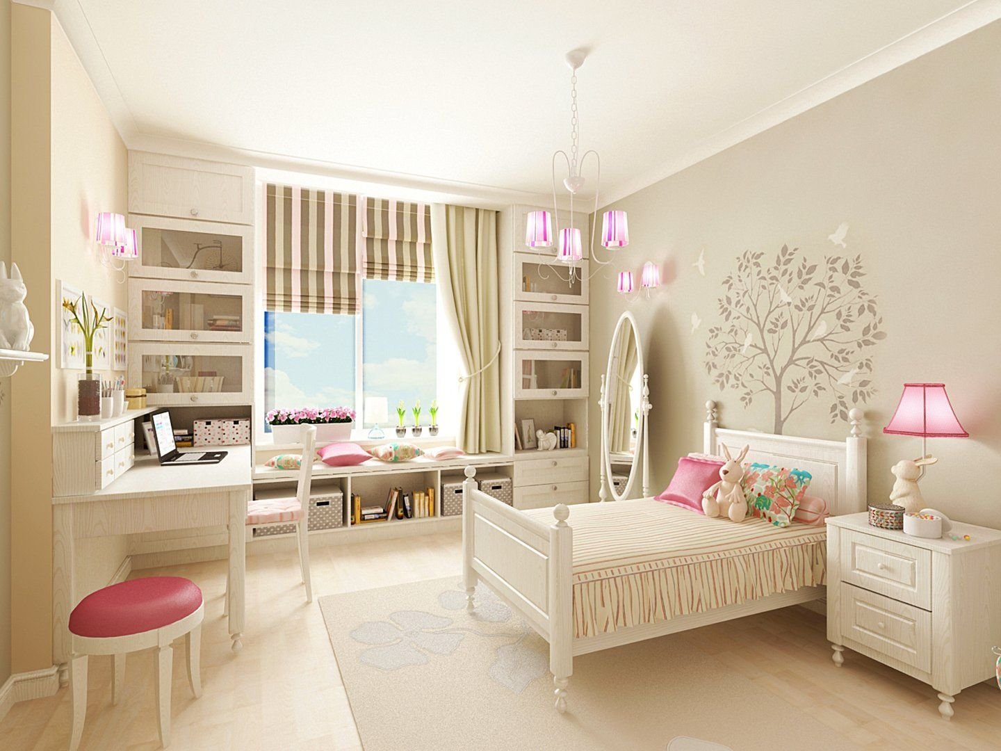 Комната для девочки (57 фото) - красивые идеи дизайна для девочек разного возраста и примеры в интерьер