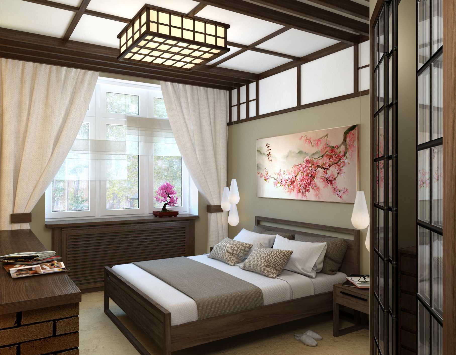 спальня в стиле япония